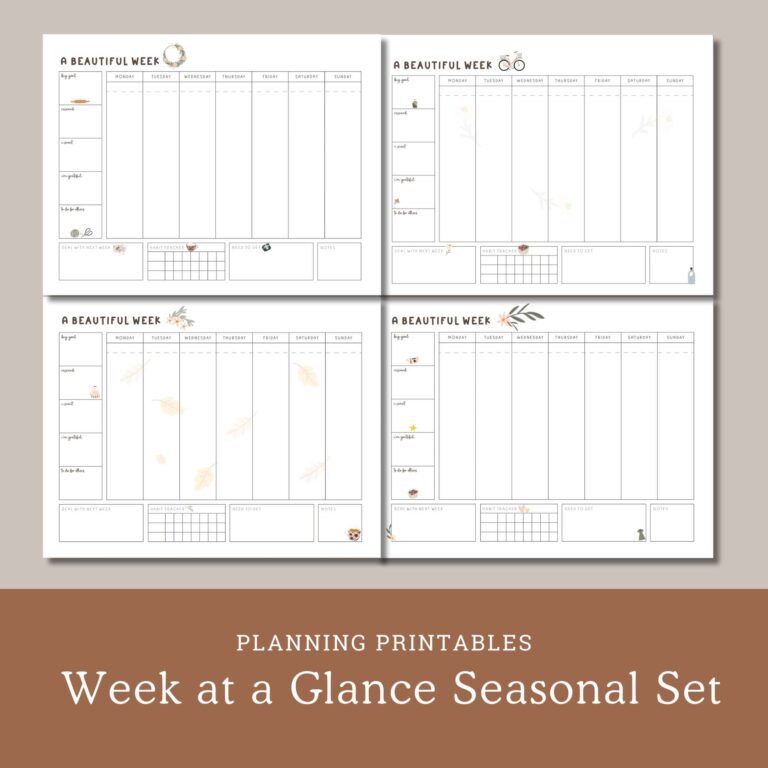 Seasonal Simplicity Weekly Planner (Four Styles Included)