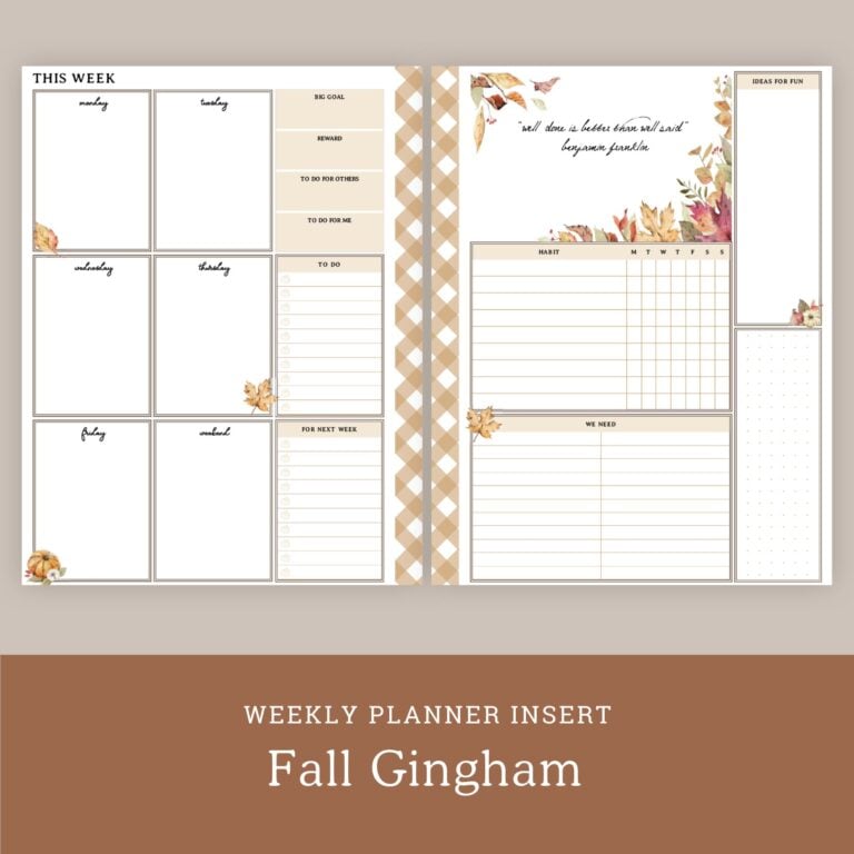 Simple & Sweet Autumn Planner