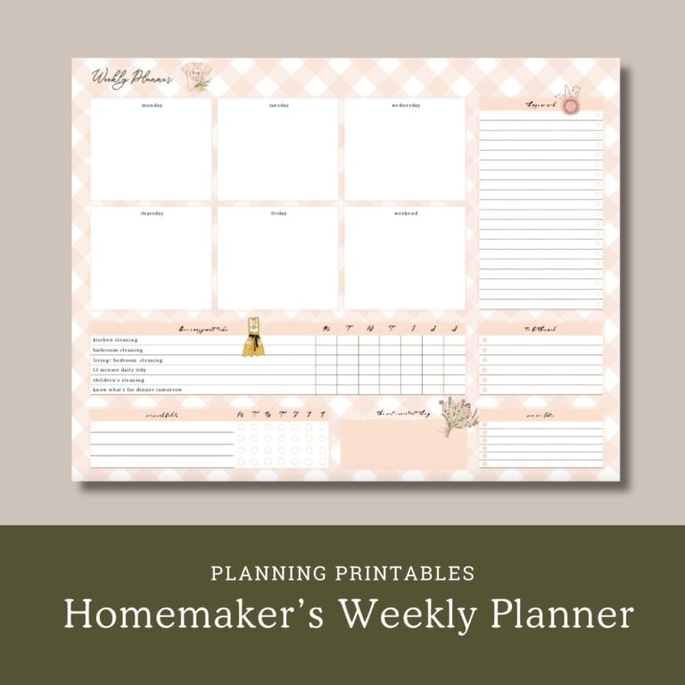 Homemaker’s Weekly Planner